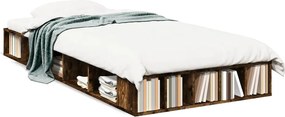 vidaXL füstös tölgy színű szerelt fa ágykeret 100 x 200 cm