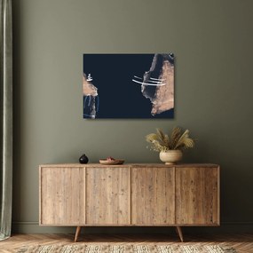 Üveg kép - Sötétkék absztrakció (70x50 cm)