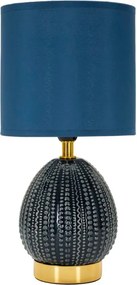 Kék kerámia asztali lámpa textil búrával (magasság 30,5 cm) Flavi – Mauro Ferretti