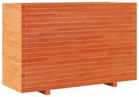 viaszbarna tömör fenyőfa kerti virágláda 110x40x72 cm