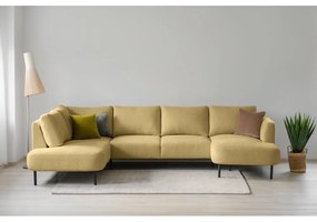 Okkersárga sarokkanapé (bal oldali-U alakú) Hero – Scandic