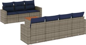 vidaXL 8 részes szürke polyrattan kerti ülőgarnitúra párnával