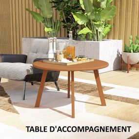 Outsunny Kis kerek kávézóasztal, oldalas asztal csúszásmentes lábakkal, fémből készült kerettel, kertbe, erkélyre, teraszra, nappaliba, Ø 70 x 42 cm,