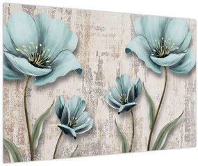 Kép - Virágok a textúrán (90x60 cm)