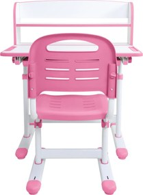 Növekvő íróasztal és szék, rózsaszín/fehér, set ZION