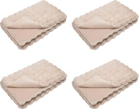 vidaXL Csúszásgátló műszőrme takaró Olite 4 pcs Bézs 150 x 220 cm