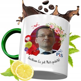 Máté Morawiecki Zöld Bögre Ajándék, fényképes nyomattal