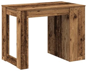 íróasztal fiókkal és polccal régi fa 102x62x77,5 cm gépelt fa