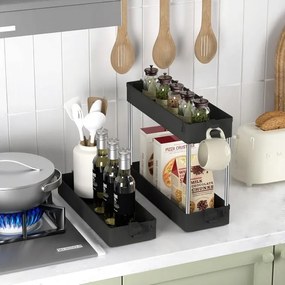 Praktikus kerekes polc - fekete