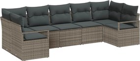 vidaXL Kanapé Szett párnával 7 pcs Szürke polirattan