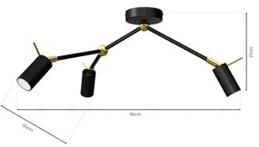 Spotlámpa IRIS 3xGU10/MR11/40W/230V fekete/arany