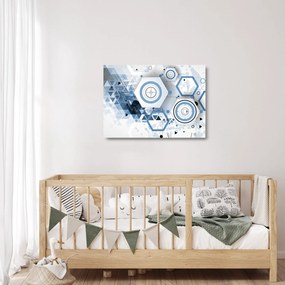 Kép - Geometriai absztrakció (üvegen) (70x50 cm)