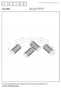 Lucide 09939/14/31 - CLUBS spotlámpa 4xGU10/40W/230V fehér