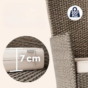 Deuba Berlin 1+8 kerti rattan garnitúra - bézs/krémszínű
