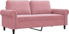 vidaXL kétszemélyes rózsaszín bársony kanapé 140 cm