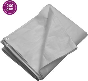 vidaXL szürke HDPE takaróponyva 260 g/m² 4 x 8 m
