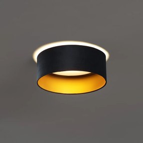 Modern mennyezeti lámpa fekete bársony 40 cm LED-del, 3 lépésben dimmelhető - Sue