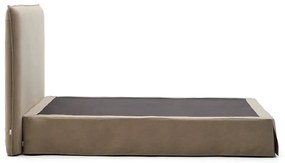 Szürkésbarna kárpitozott franciaágy 160x200 cm Jaira – Kave Home