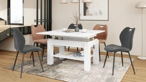 Mazzoni BRAWO Fehér - NYITHATÓ/MAGASÍTHATÓ DOHÁNYZÓASZTAL POLCCAL ÉTKEZŐASZTALKÉNT IS HASZNÁLHATÓ