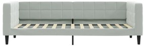 világosszürke kihúzható bársony heverő 90 x 200 cm