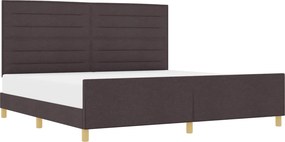vidaXL Ágykeret fejtámlával sötétbarna 200 x 200 cm szövet