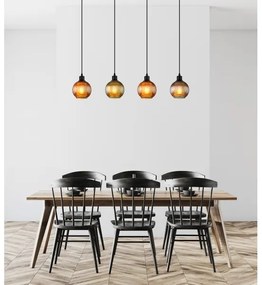 Globo 15638-4 - Csillár zsinóron ZUMBA 4xE27/25W/230V réz/zöld/kék