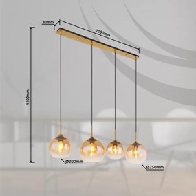 Globo 15788-4H - JAMESSA kábeles csillár 4xE27/60W/230V, sárgaréz