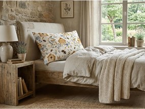 Pamut párnahuzat WOODEN HOUSES POLY 50x70 cm, színes kivitel