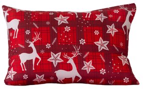 Mikroszálas párnahuzat VELVET CHRISTMAS 50x70 cm, piros