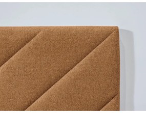 Narancssárga kárpitozott franciaágy ágyráccsal 180x200 cm Romane – Bobochic Paris