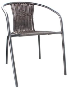 Rattan hatású kerti fotel 53 x 60 x 73 cm - sötétbarna