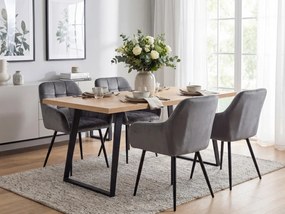 Szürke MARLEN VELVET étkezőfotel fekete lábakkal