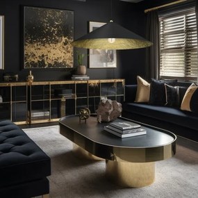 Csillár zsinóron FUJI 1xE27/60W/230V átm. 90 cm fekete/arany