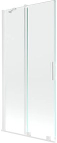 Mexen Velar, 2 szárnyas eltolható kádparaván 90 x 150 cm, 8mm átlátszó üveg, fehér profil, 896-090-000-01-20