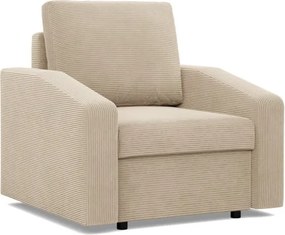 Zeus fotel, döntött kartámasz, kordbársony, bonell töltet, bézs