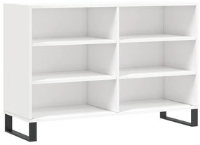 magasfényű fehér szerelt fa tálalószekrény 103,5 x 35 x 70 cm