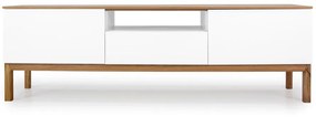Patch fehér TV-állvány tölgyfa dekoros asztallappal, szélesség 179 cm - Tenzo