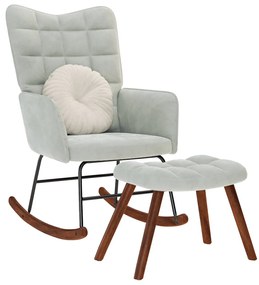 világosszürke bársony hintaszék ülőkével