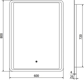 Mexen Zusa, LED fürdoszobai tükör háttérvilágítással 60x80 cm, 6000K, páramentes, 9808-060-080-611-00