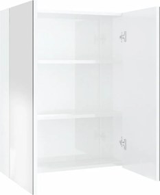 vidaXL fényes fehér MDF tükrös fürdőszobaszekrény 60 x 15 x 75 cm