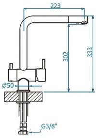ALVEUS 1139808 - Mosogató csap AGUILA 33,3 cm gránit/fekete