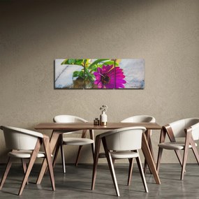 Vágott virágok képe (órával) (90x30 cm)