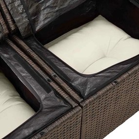 Kerti Kanapé Szett 7 pcs Barna polirattan