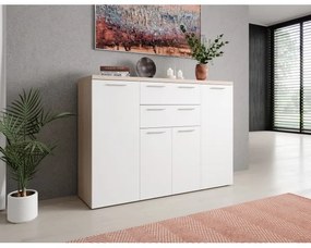 BRUNO komód sonoma tölgy/fehér