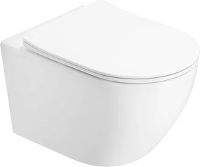 Mexen Lena 2.0 Rimless WC csésze lassan csukódó slim deszkával, duroplaszt, fehér fényes - 3022L4000
