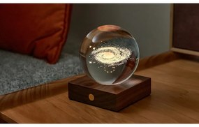 Sötétbarna szabályozható asztali lámpa üveg búrával (magasság 12 cm) Amber – Gingko
