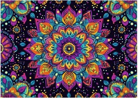 Üveg kép - Kaleidoszkópos mandala (70x50 cm)