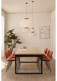 Étkezőasztal tölgyfa dekoros asztallappal 100x220 cm Rina – Marckeric