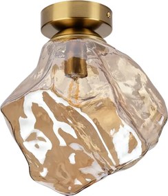 Mennyezeti lámpatest CRISTAL 1xE14/15W/230V sárgaréz/füstös bézs
