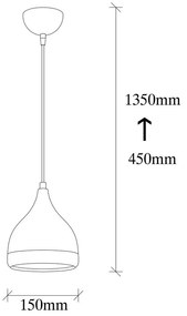 Fekete-rézszínű függőlámpa ø 14 cm Yildo – Opviq lights